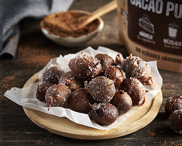 Buñuelos al Cacao Puro rellenos de nocilla